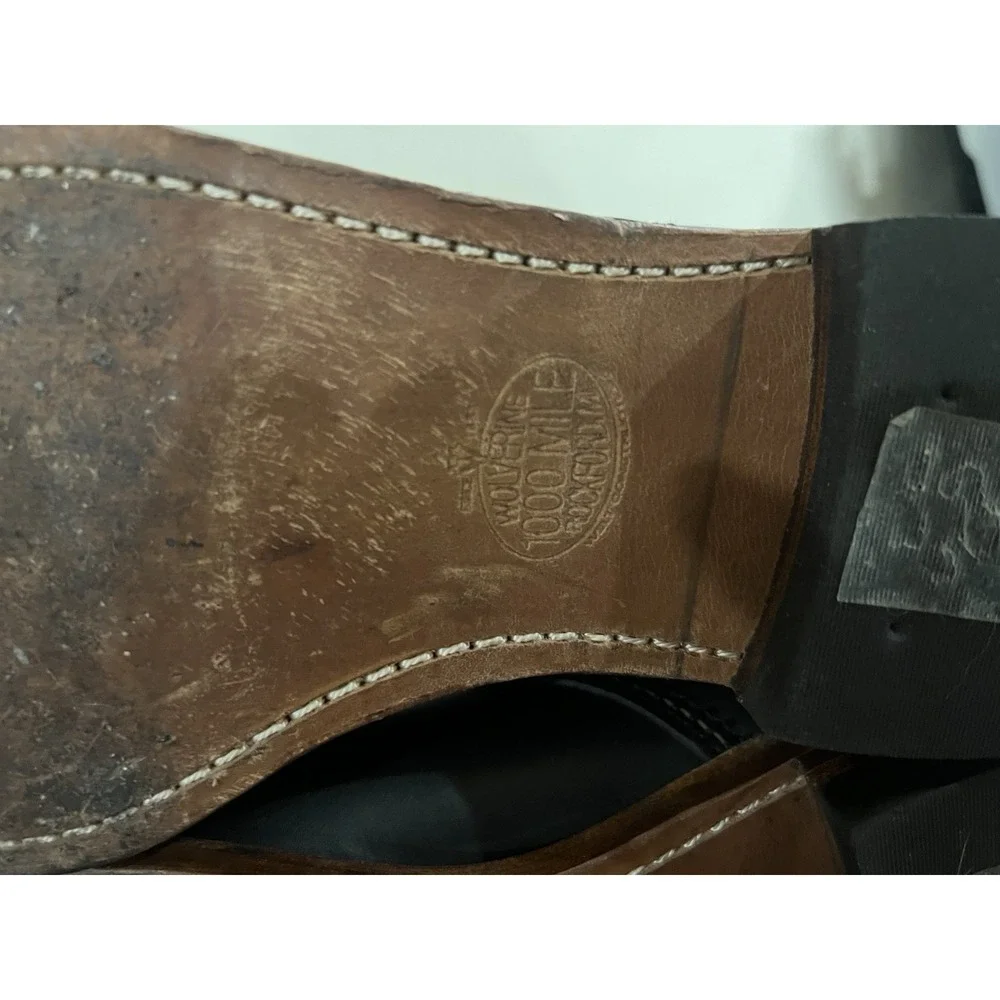 Wolverine 1000 Mile Cap Toe Work Boots Leather BlackUSA  Vibram Lace‎ Up 10 D